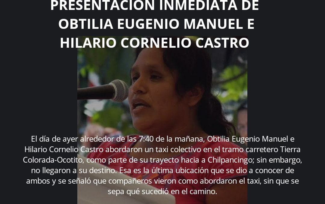 Piden al gobierno de Guerrero presentar con vida a 2 líderes indígenas levantados