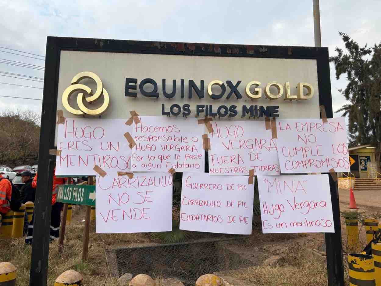 Ejidatarios de Carrizalillo siguen en paro contra minera Equinox Gold por derrames al medio ambiente, impactos sociales y violación a derechos laborales